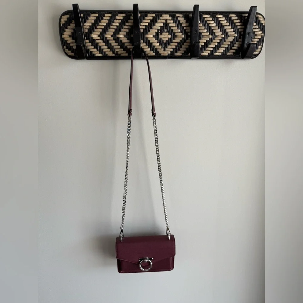 Rebecca Minkoff Jean Crossbody Chain Strap Mini Purse in Burgundy